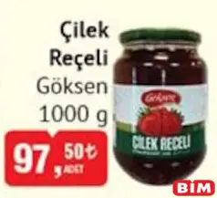GÖKSEN ÇİLEK REÇELİ 1000 G fiyat ve kampanya bilgisi